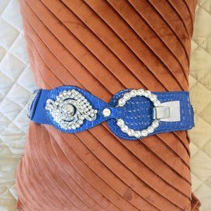 Dressy Jewelled Belt in Blue